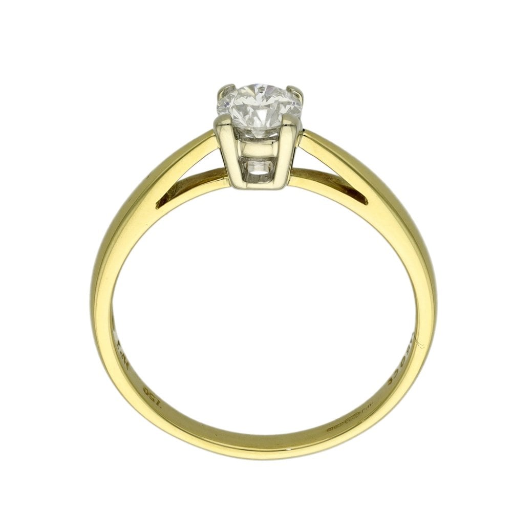 18ct Yellow Gold Diamond Solitaire Engagement Ring - 0.50ct