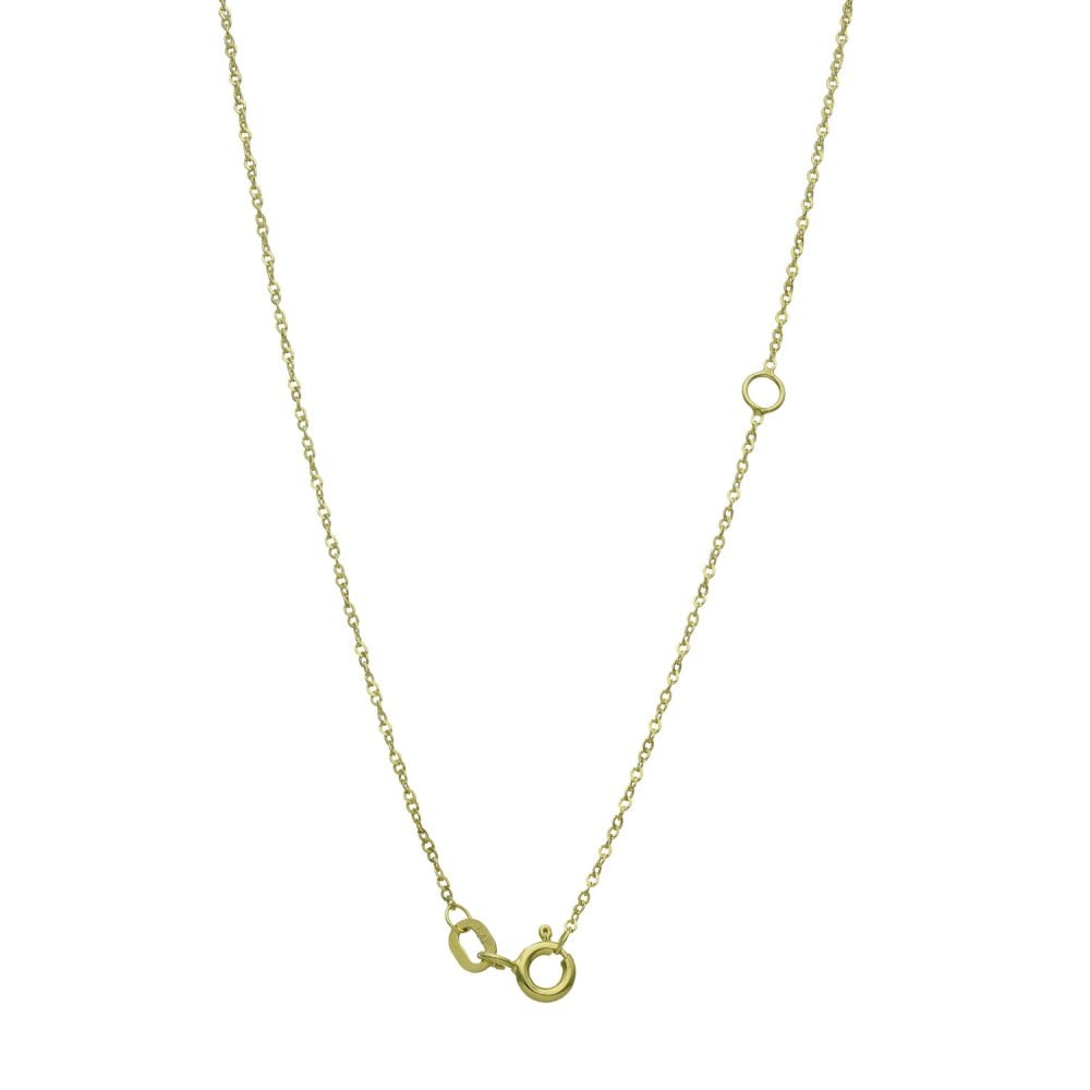 9ct Yellow Gold Malachite & Diamond Pendant & Necklace - 16/18"
