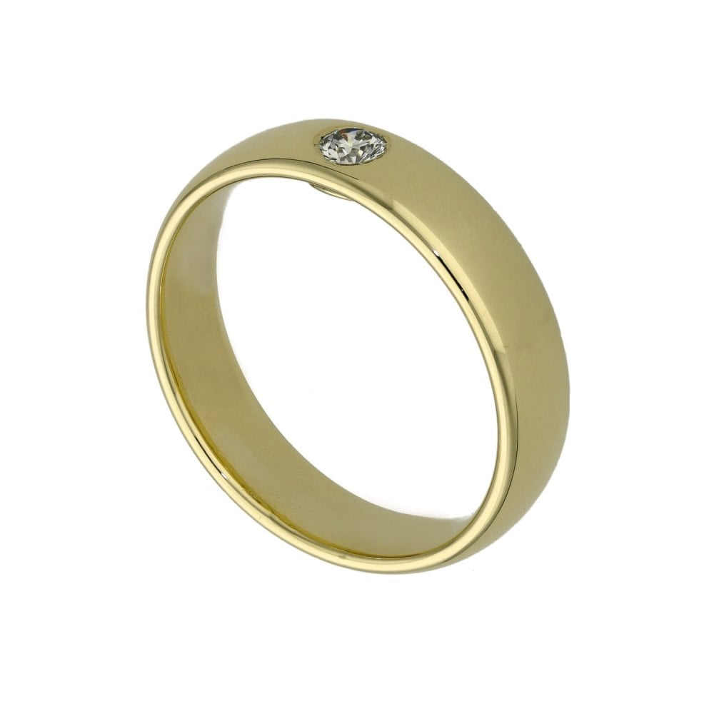 9ct Yellow Gold Diamond Set Wedding Ring - Size V - 0.18ct