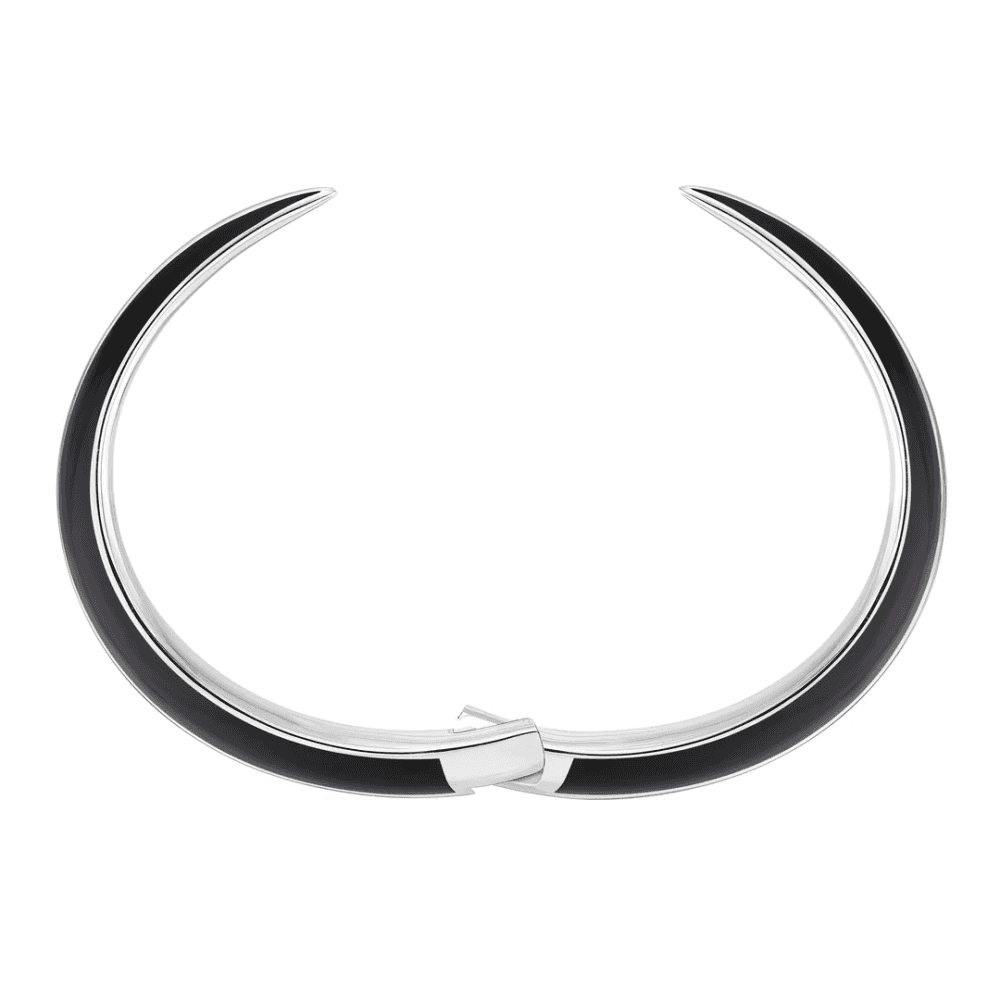 Sabre Deco Silver and Ceramic Cuff Bangle