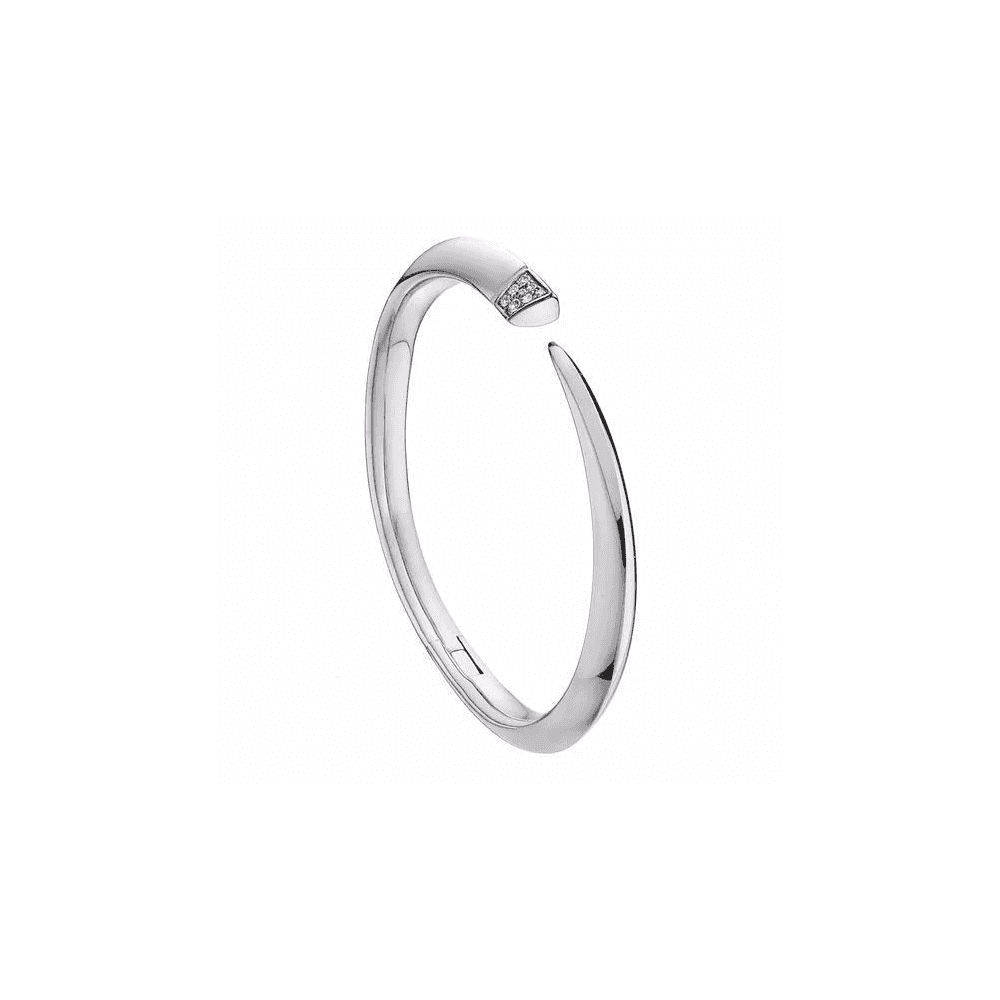 Silver and Diamond Sabre Bangle