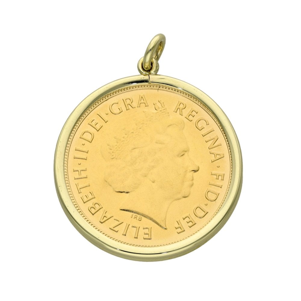 2014 Yellow Gold Full Sovereign Coin Pendant - 8.8g