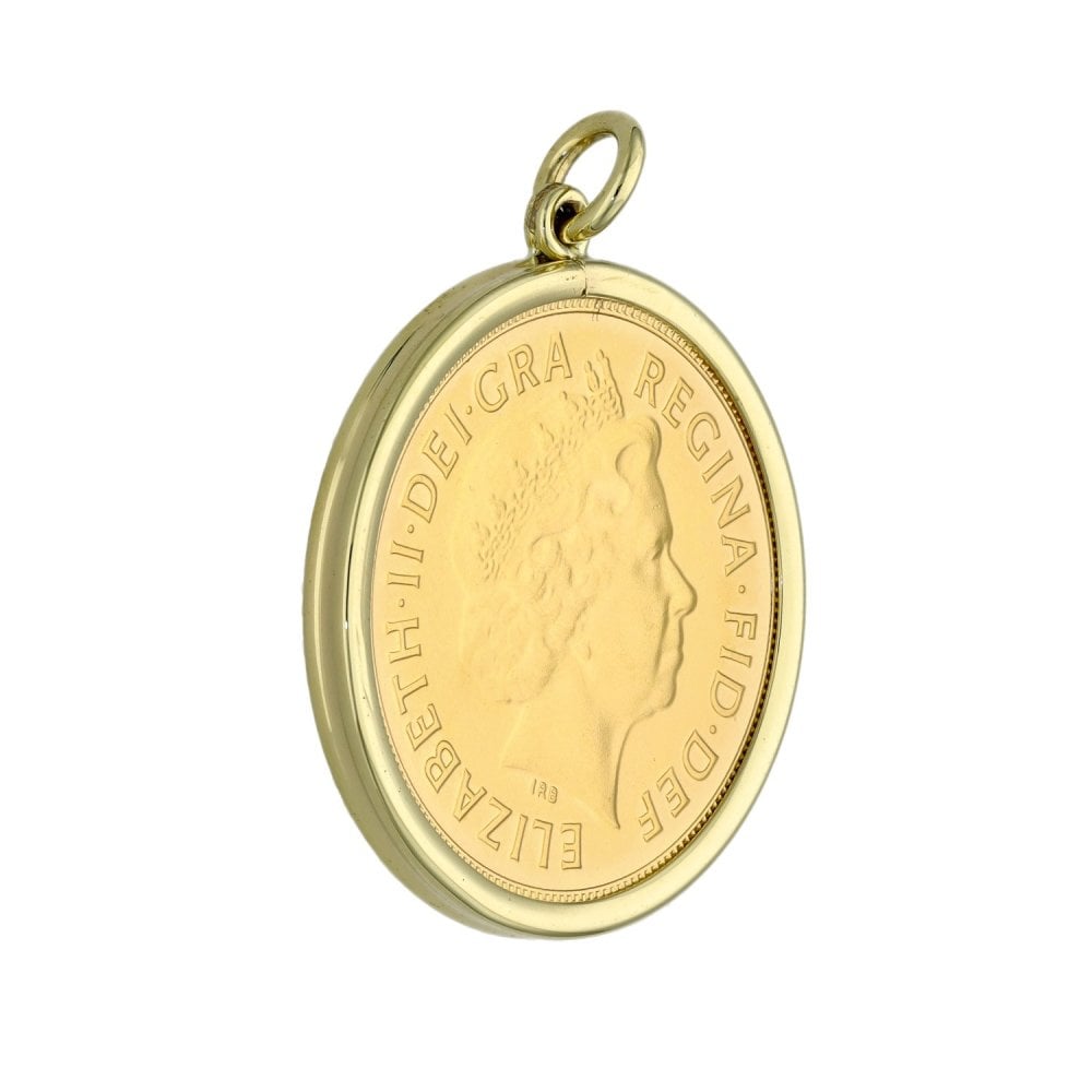 2014 Yellow Gold Full Sovereign Coin Pendant - 8.8g