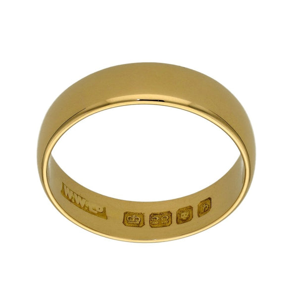 22ct Rose Gold Wedding Ring - 6.4g - Size S - 5.5mm