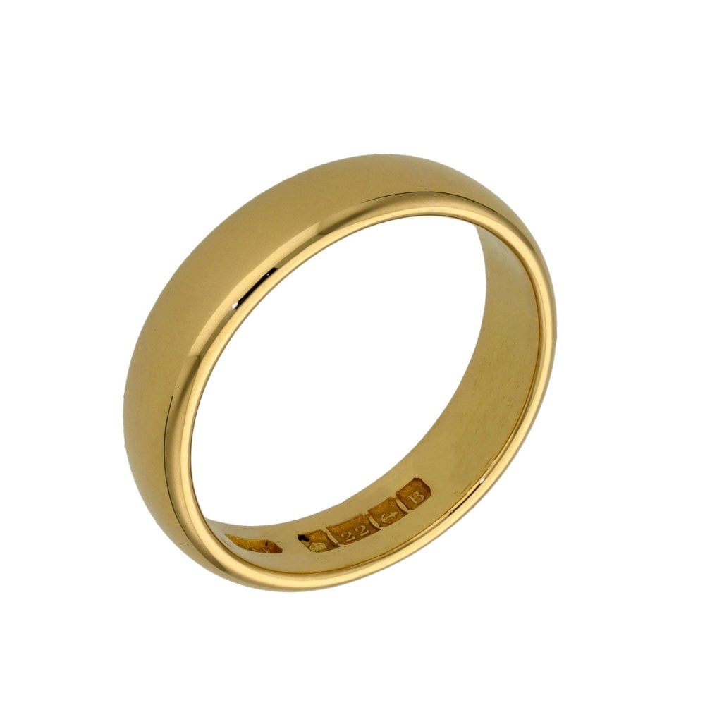 22ct Rose Gold Wedding Ring - Size Q - 7.4g - 5mm