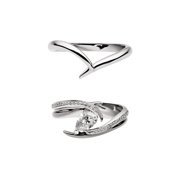 18ct White Gold Entwined Captured Vine Engagement Ring 0.88ct
