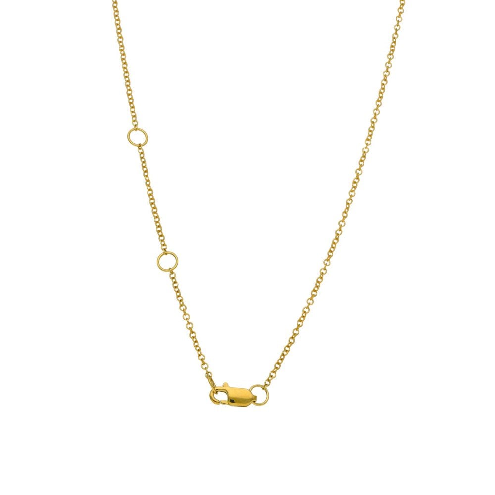 Ladies 9ct Yellow Gold Diamond Set Double Open Pendant & Chain