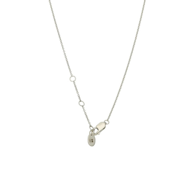 Ladies 18ct White Gold Diamond & Sapphire Pendant - 17"-18"