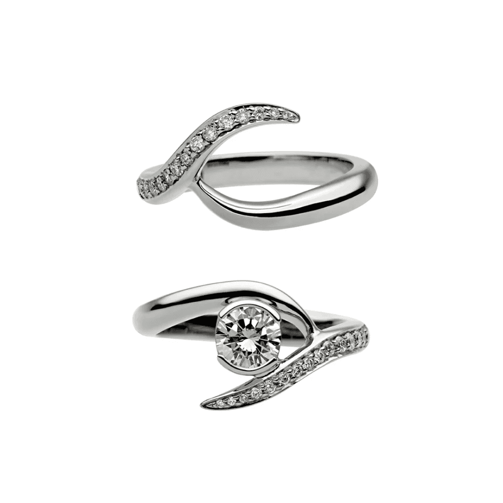 Entwined Inward Engagement Ring - Platinum & 0.50ct Diamond
