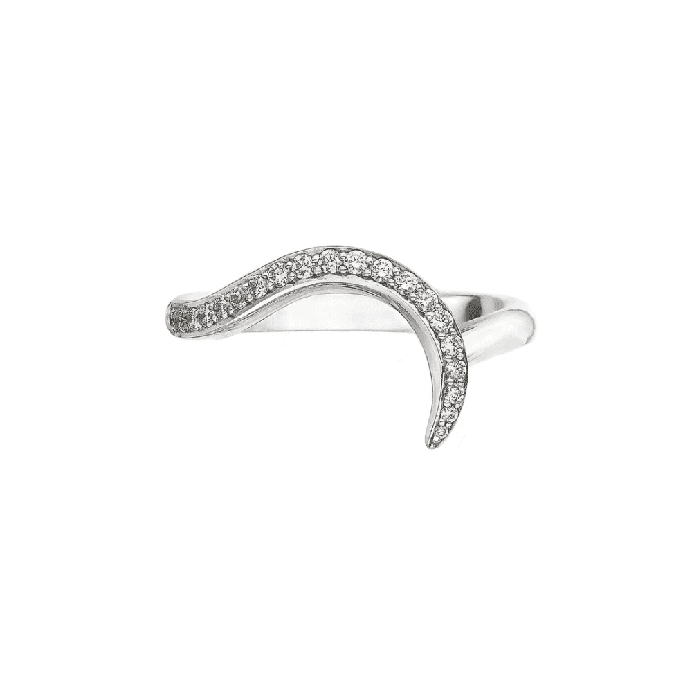 Entwined Outward Wedding Ring - Platinum & 0.26ct Diamond Pavé