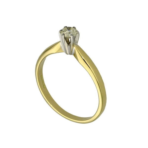 Ladies 18ct Yellow Gold Diamond Engagement Ring - 0.27ct