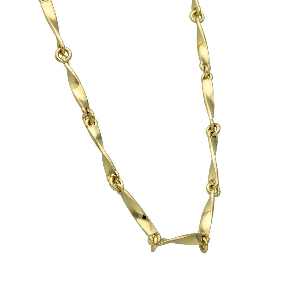 9ct Yellow Gold Fancy Twist Link Chain - 18" -  27.7g
