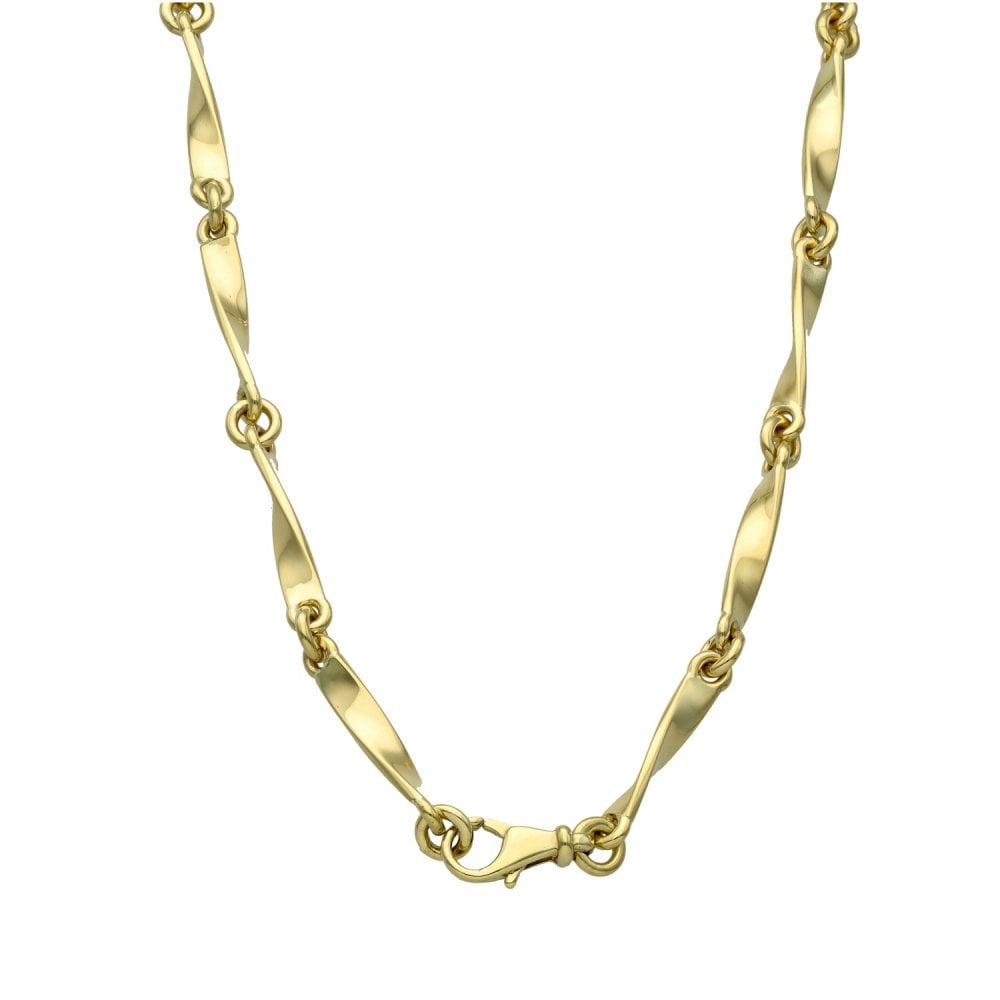 9ct Yellow Gold Fancy Twist Link Chain - 18" -  27.7g