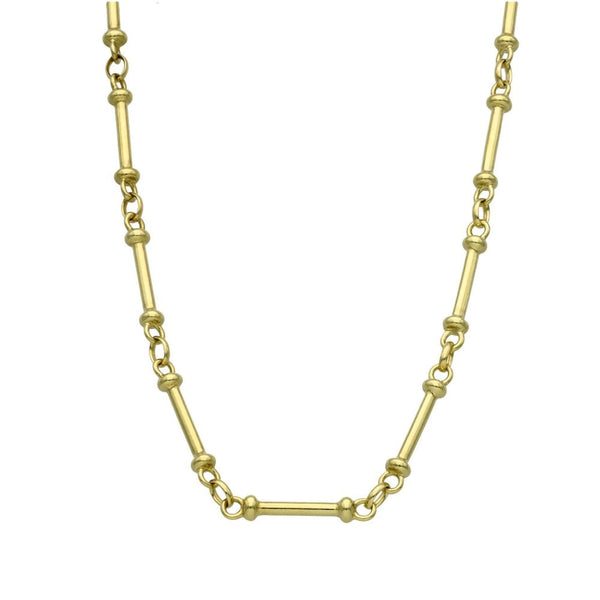 9ct Yellow Gold Fancy Bar & Link Necklace - 22"