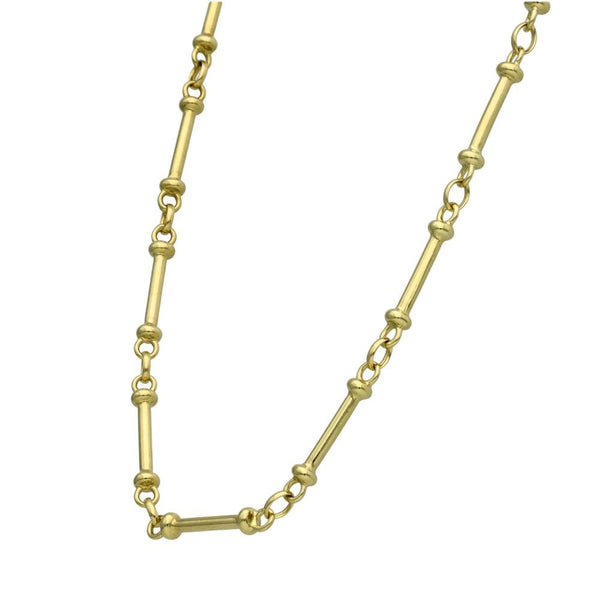9ct Yellow Gold Fancy Bar & Link Necklace - 22"
