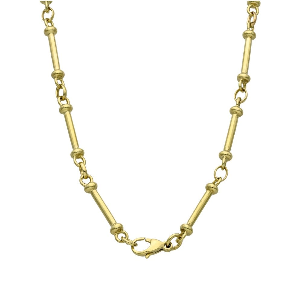 9ct Yellow Gold Fancy Bar & Link Necklace - 22"