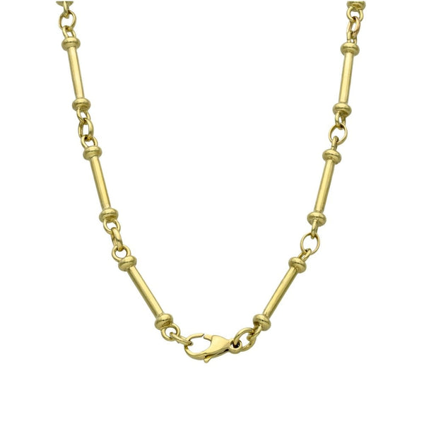 9ct Yellow Gold Fancy Bar & Link Necklace - 22"