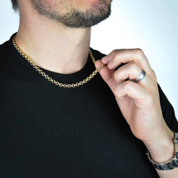 9ct Yellow Gold Solid Belcher Chain - 20" - 58.6g