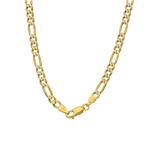9ct Yellow & White Gold Figaro Chain - 24" - 17.1g