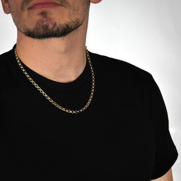 9ct Yellow Gold Belcher Chain - 20" - 31.3g
