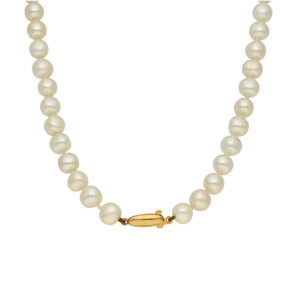 9ct Yellow Gold Pearl Necklace - 16"