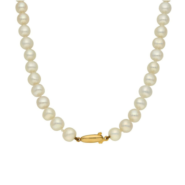 9ct Yellow Gold Pearl Necklace - 16"