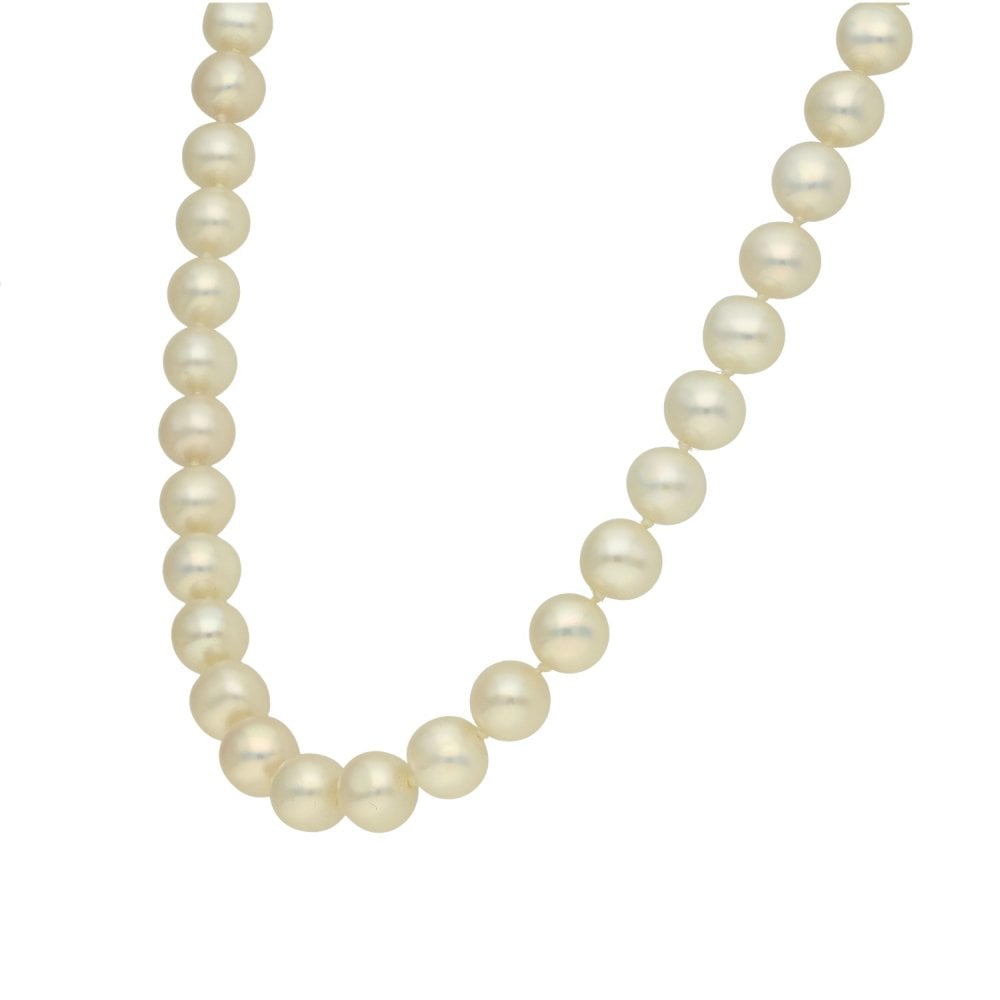 9ct Yellow Gold Pearl Necklace - 16"