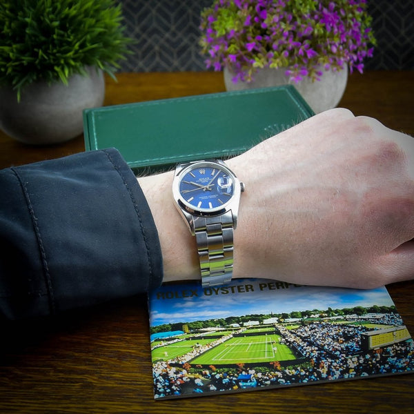 Date 15200 - Mens Watch - Blue Dial - 34mm - 1991
