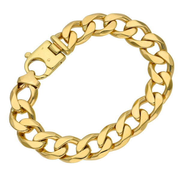 9ct Yellow Gold Curb Bracelet - 9"- 83.0g