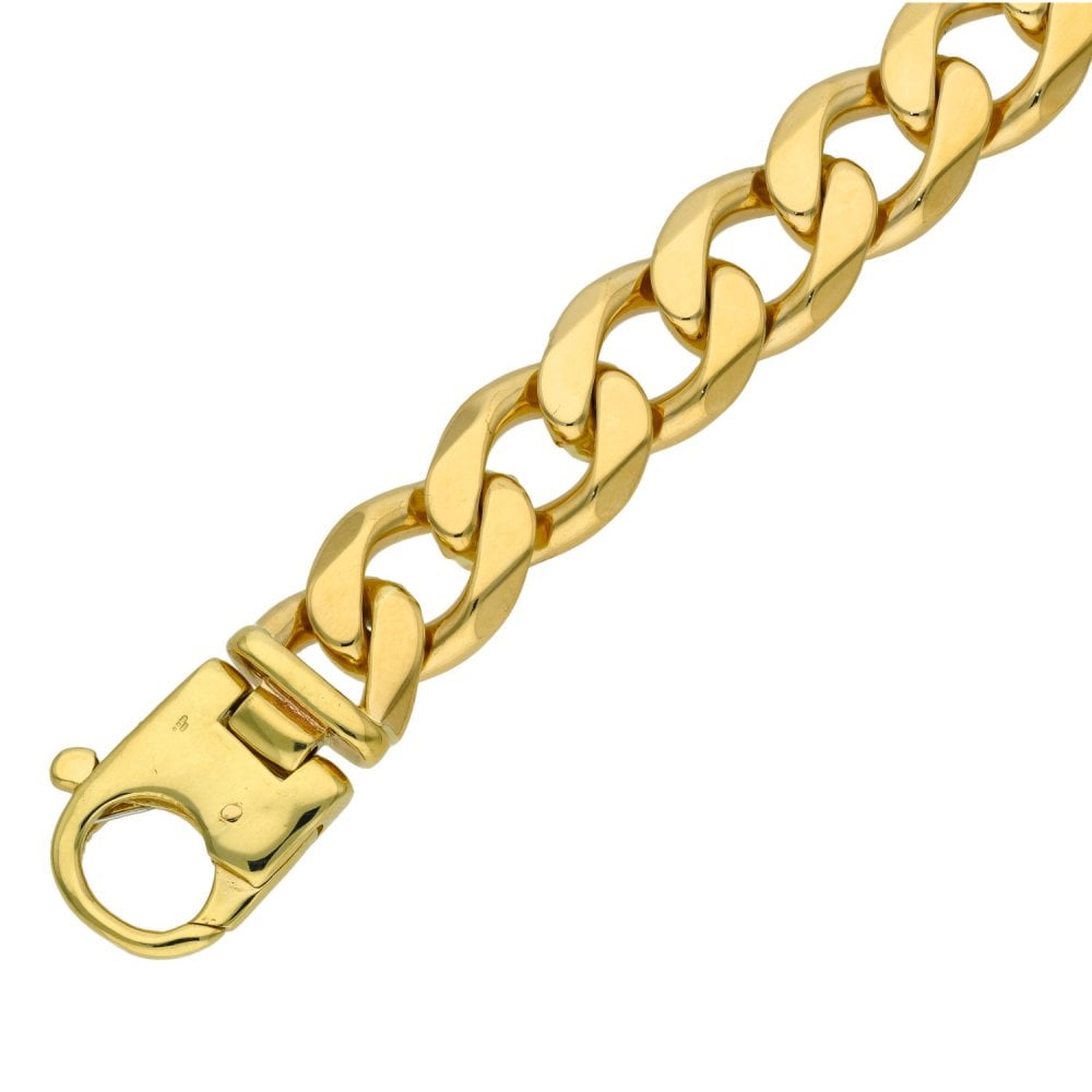 9ct Yellow Gold Curb Bracelet - 9"- 83.0g