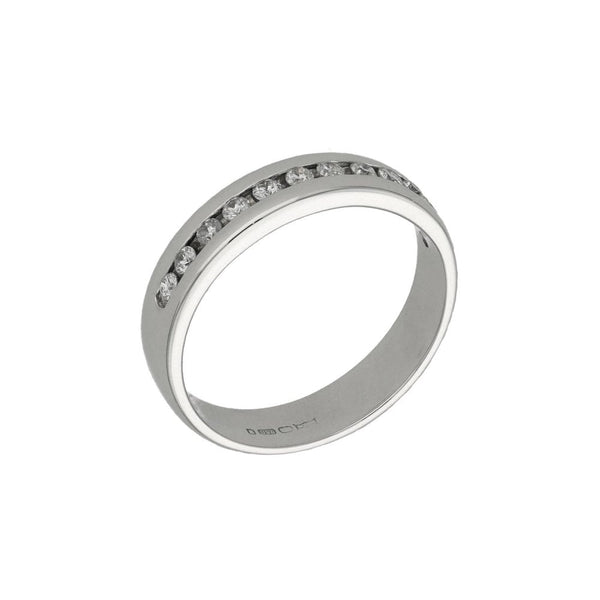 18ct White Gold Diamond Half Eternity Ring - 0.25ct - Size K