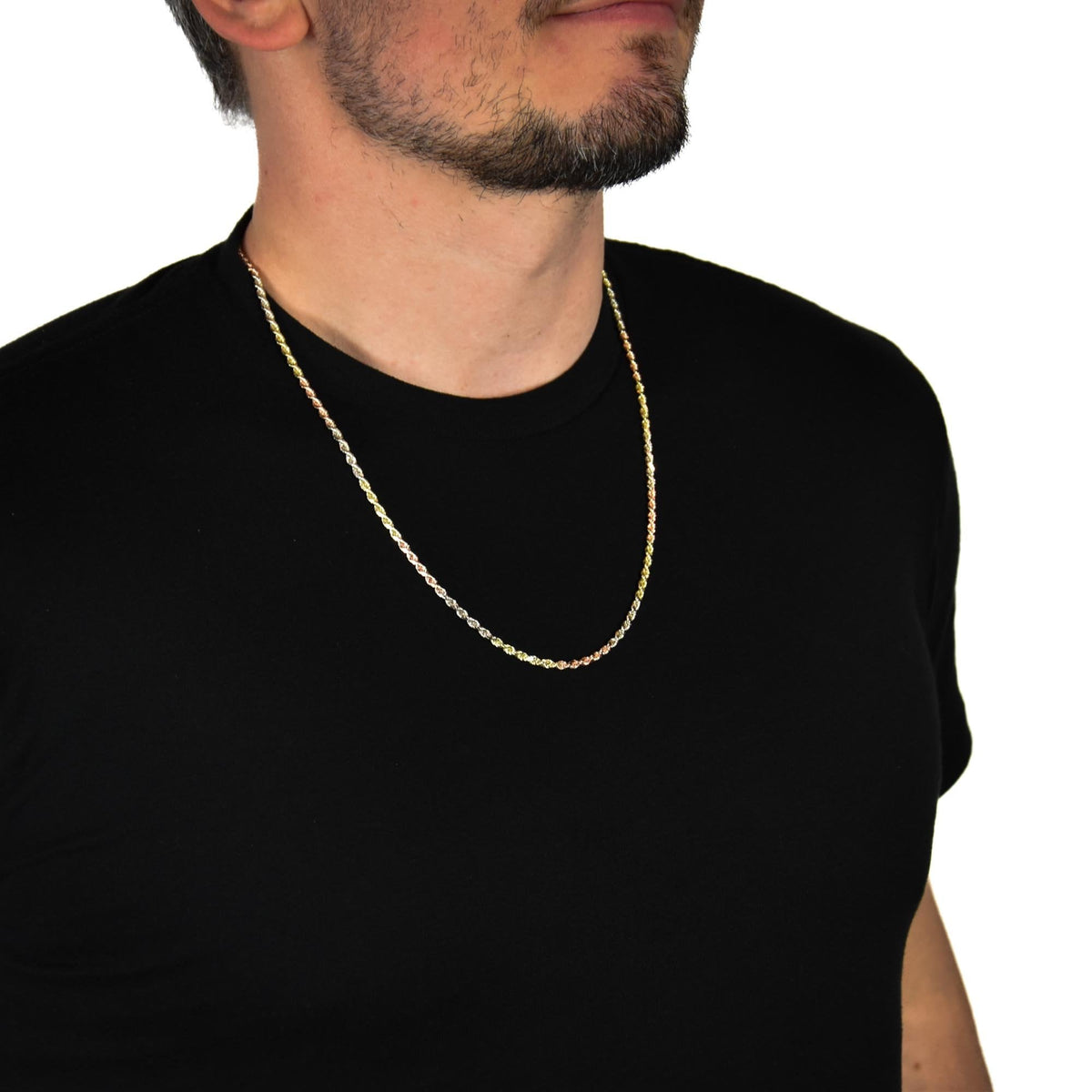 9ct Multi Gold Rope Chain - 18.0g - 24"