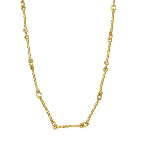 9ct Yellow Gold Fancy Link Necklace - 22" - 11.5g