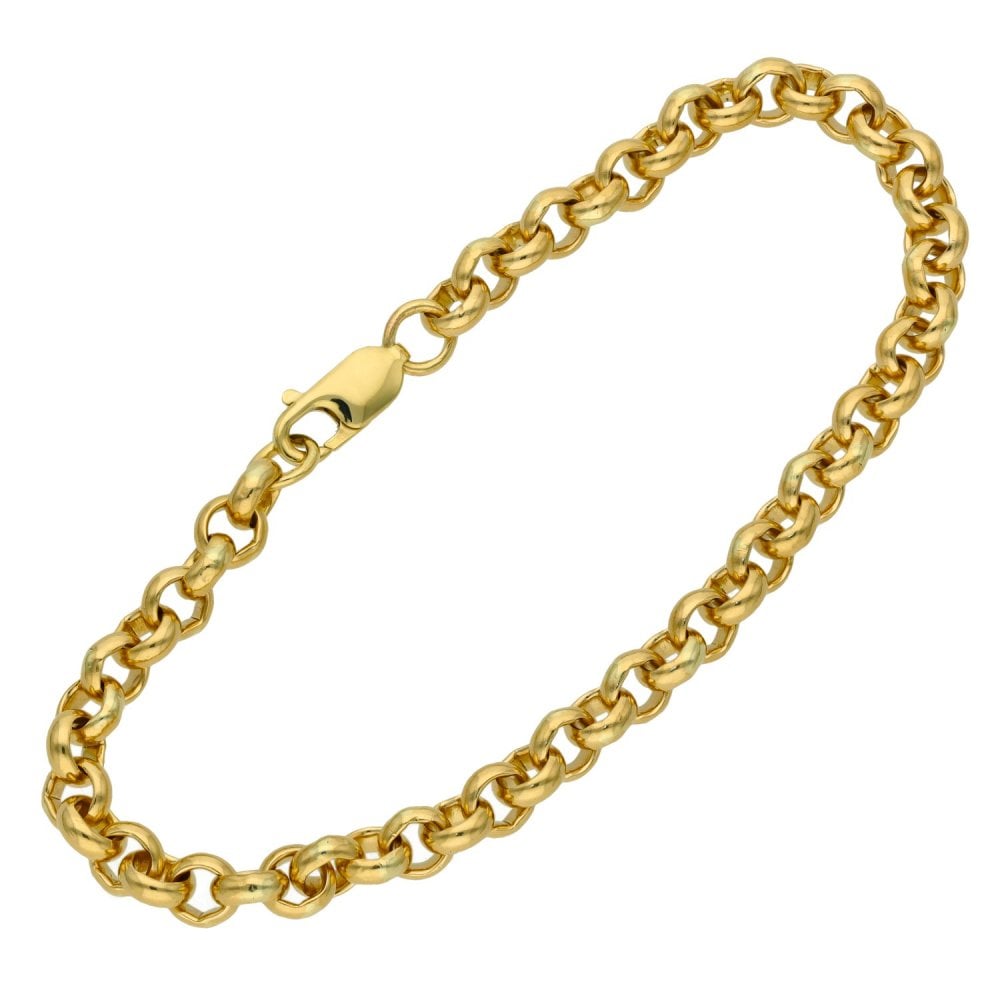 9ct Yellow Gold Round Belcher Link Bracelet - 19.4g - 8.5"