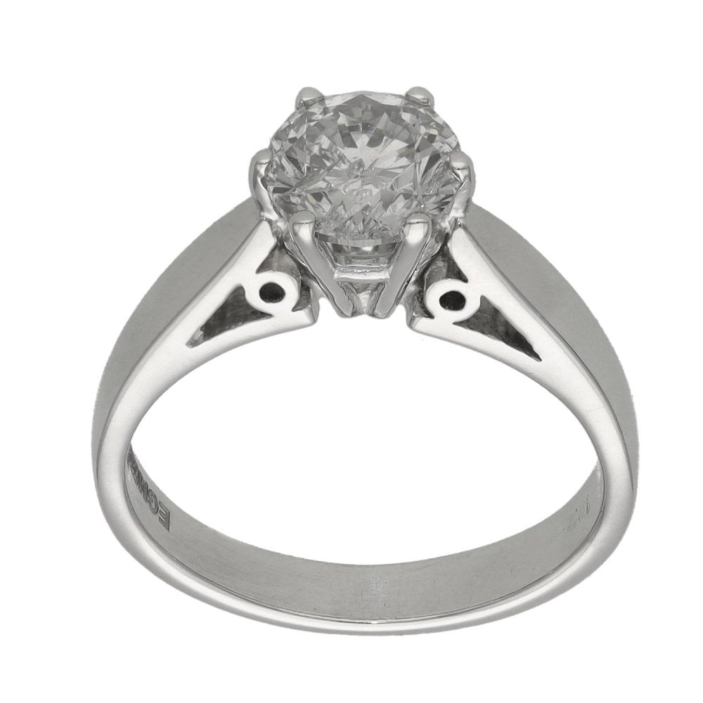 18ct White Gold Diamond Engagement Ring - 1.02ct - Size I