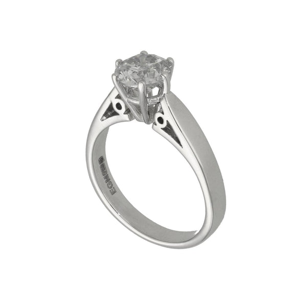 18ct White Gold Diamond Engagement Ring - 1.02ct - Size I