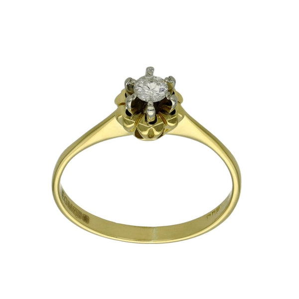 18ct Yellow Gold Diamond Solitaire Engagement Ring - 0.10ct