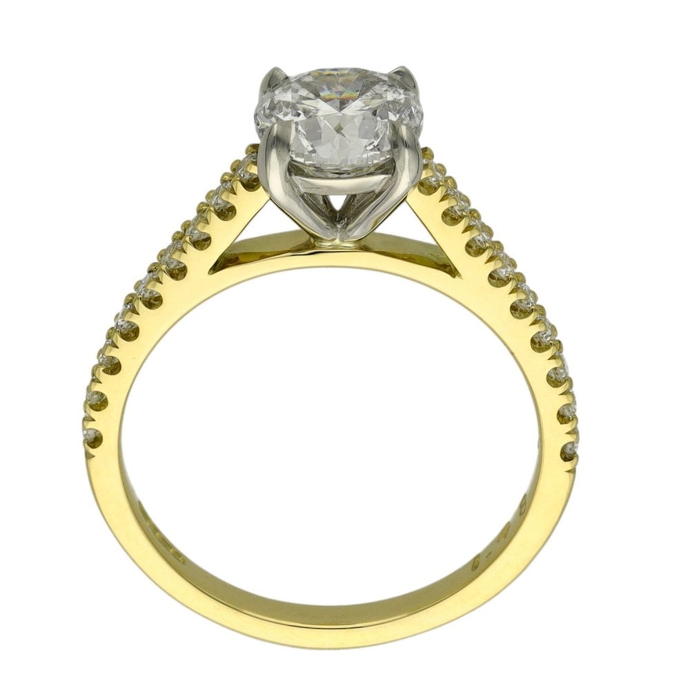 18ct Yellow Gold Certified Diamond Engagement Ring - 1.72ct