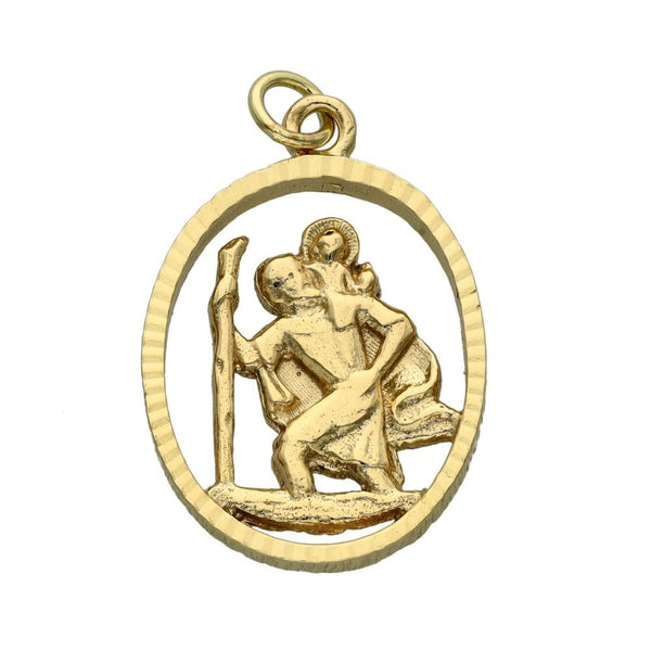 9ct Yellow Gold Open St. Christopher Pendant - 5.5g