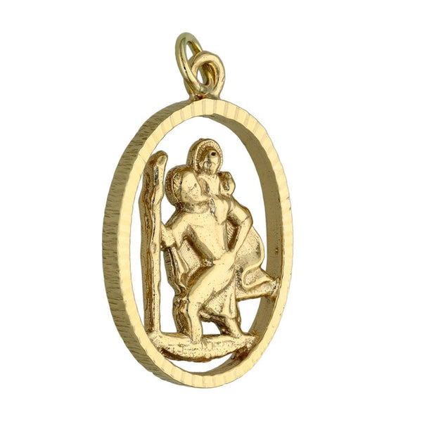 9ct Yellow Gold Open St. Christopher Pendant - 5.5g