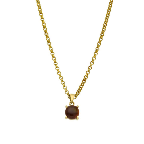 9ct Yellow Gold Ethiopian Opal Pendant & Chain - 7.7g