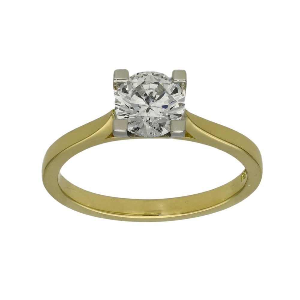 18ct Yellow Gold Certified Diamond Engagement Ring - 1.01ct