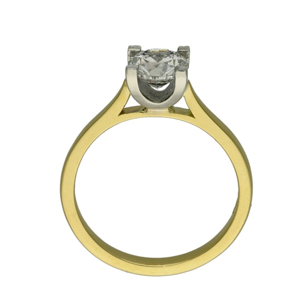 18ct Yellow Gold Certified Diamond Engagement Ring - 1.01ct