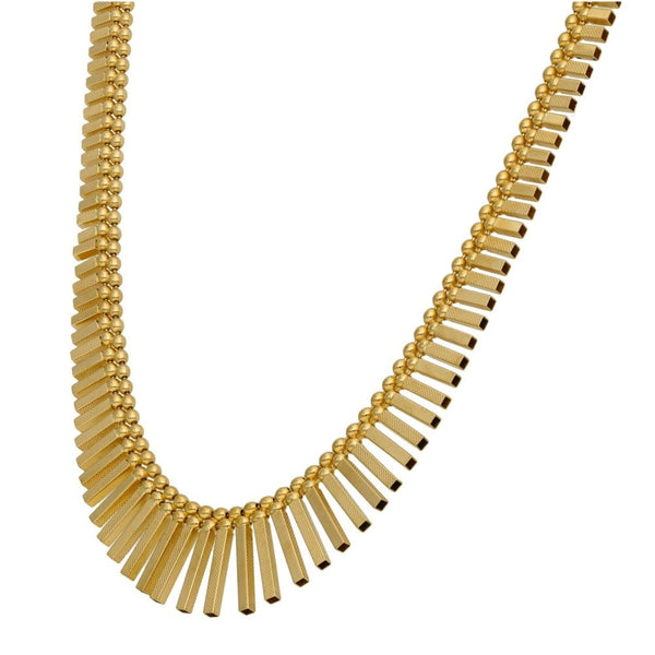 9ct Yellow Gold Fancy Necklace - 17" - 24.5g