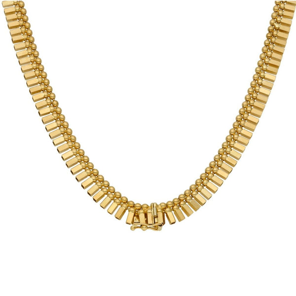 9ct Yellow Gold Fancy Necklace - 17" - 24.5g
