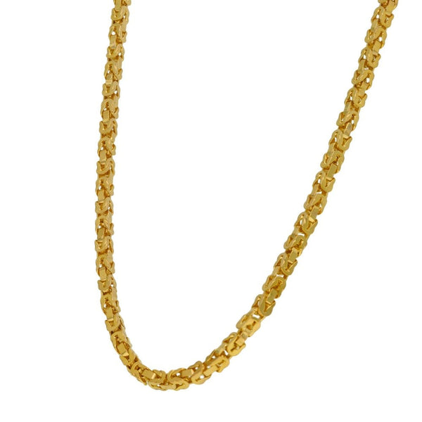 Ladies 9ct Yellow Gold Byzantine Chain - 18" - 20.9g