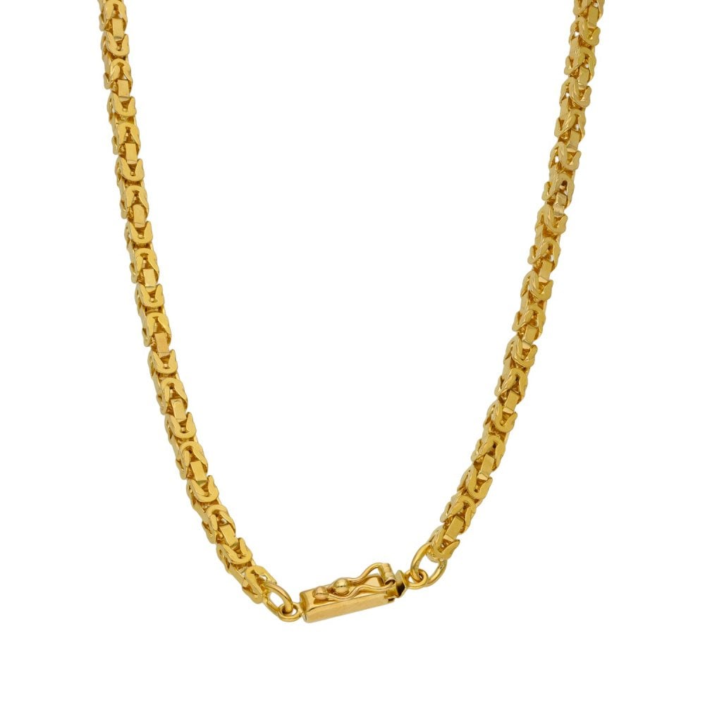 Ladies 9ct Yellow Gold Byzantine Chain - 18" - 20.9g