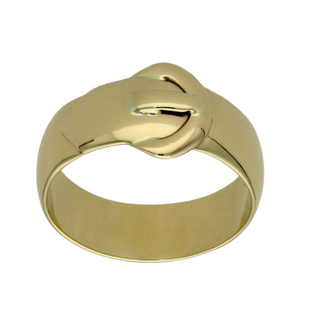 9ct Yellow Gold Buckle Ring - 6mm - 6.8g