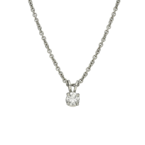 950 Platinum Diamond Solitaire Pendant & Necklace - 18" - 0.31ct