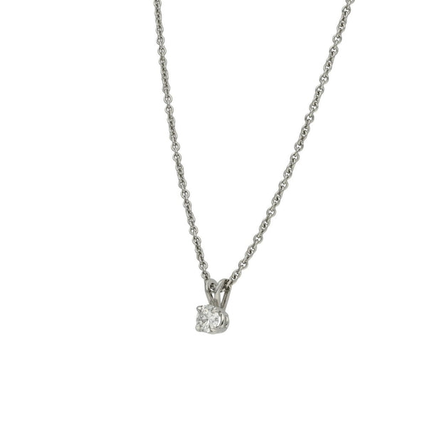 950 Platinum Diamond Solitaire Pendant & Necklace - 18" - 0.31ct